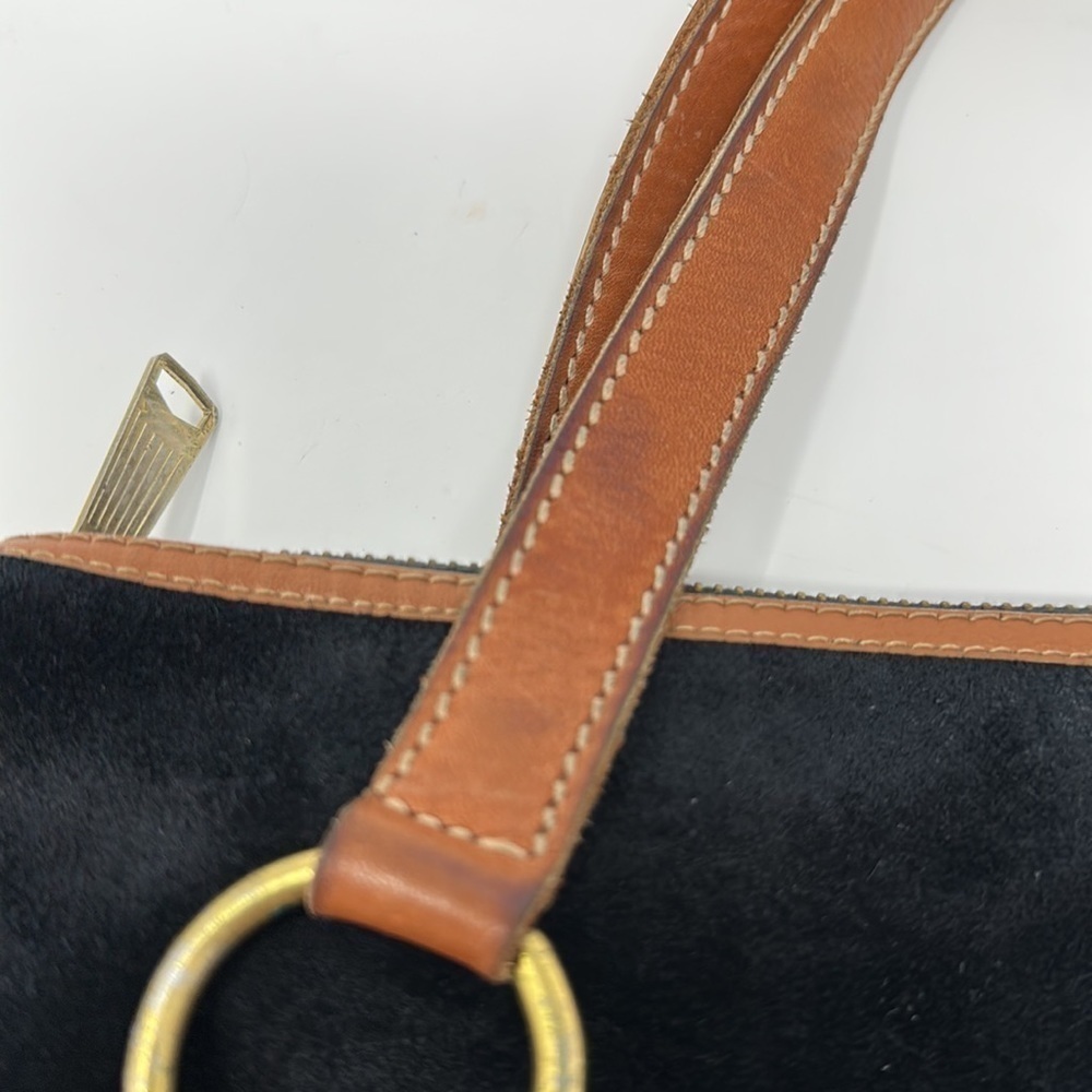 Ronay Black Suede Vintage Satchel Purse - Picture 11 of 11